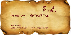 Pichler Lóránt névjegykártya