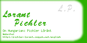 lorant pichler business card